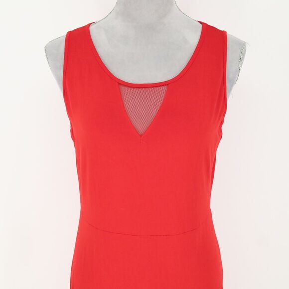 Vince Camuto Dress Womens Medium Red Maxi Stretch Knit Sleeveless Beach Resort - Picture 8 of 12
